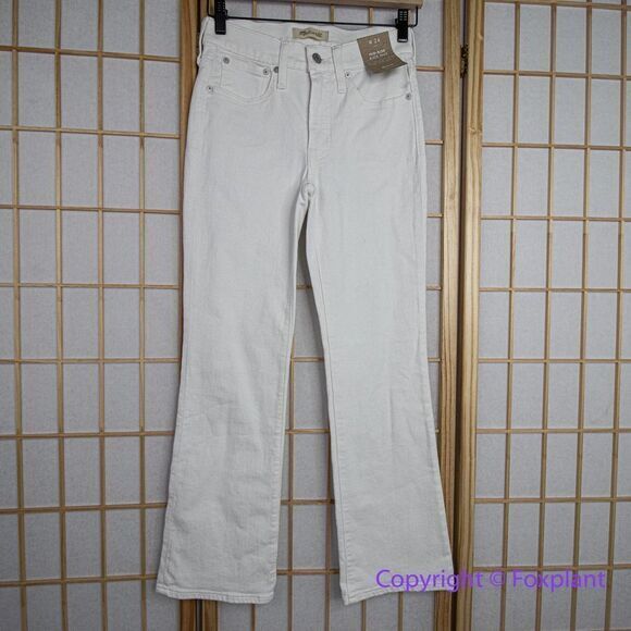 NEW Madewell Kick Out Crop Jeans in pure white, 24 - Picture 3 of 16